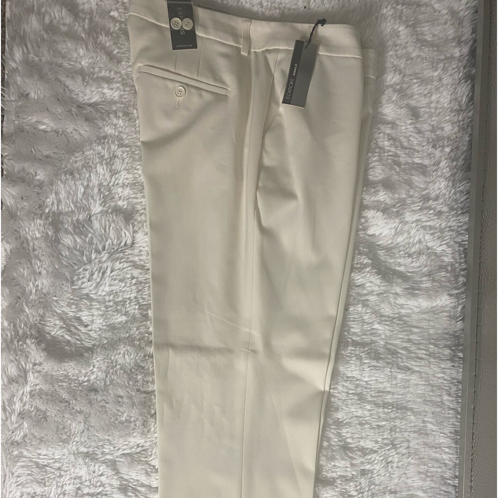 Wide leg white dress pant